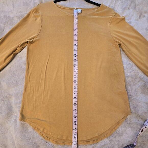 Cupio Momen's Mustard Yellow 3/4 Sleeve Tunic Top Size Medium - Picture 4 of 7